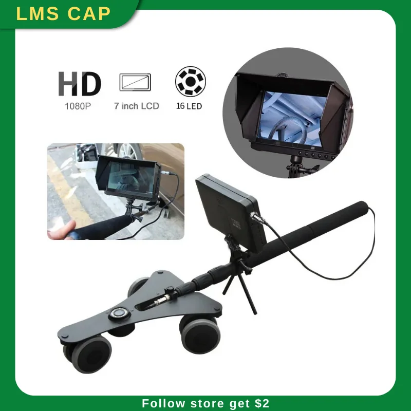 Портативный автомобильный эндоскоп с двойной камерой, обнаруживающий дно автомобиля, 1080P 6 светодиодов, 7-дюймовый ЖК-дисплей, промышленный эндоскоп для инструментов для ремонта автомобилей