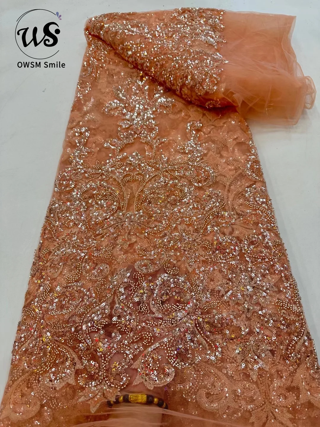 Высококачественное французское популярное сетчатое кружево ручной работы высшего качества, украшенное бисером и пайетками Для вечернего платья