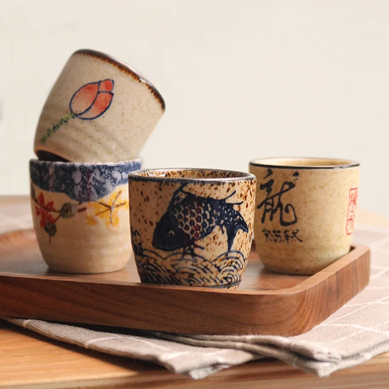 Набор саке из керамической чашки для белого вина в японском стиле, домашняя антикварная кофейная чашка, винный горшок, классическая чашка Шочу