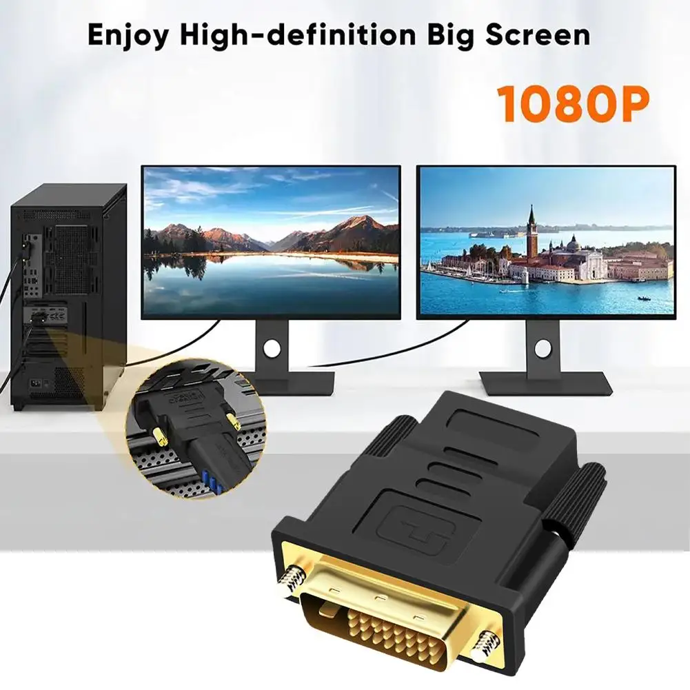 Full HD 1080P DVI-D DVI 24 + 1 К VGA Адаптеру между Мужчинами и Женщинами, Совместимому с HDMI и DVI Двунаправленному Адаптеру Для ПК TV Box J3U5