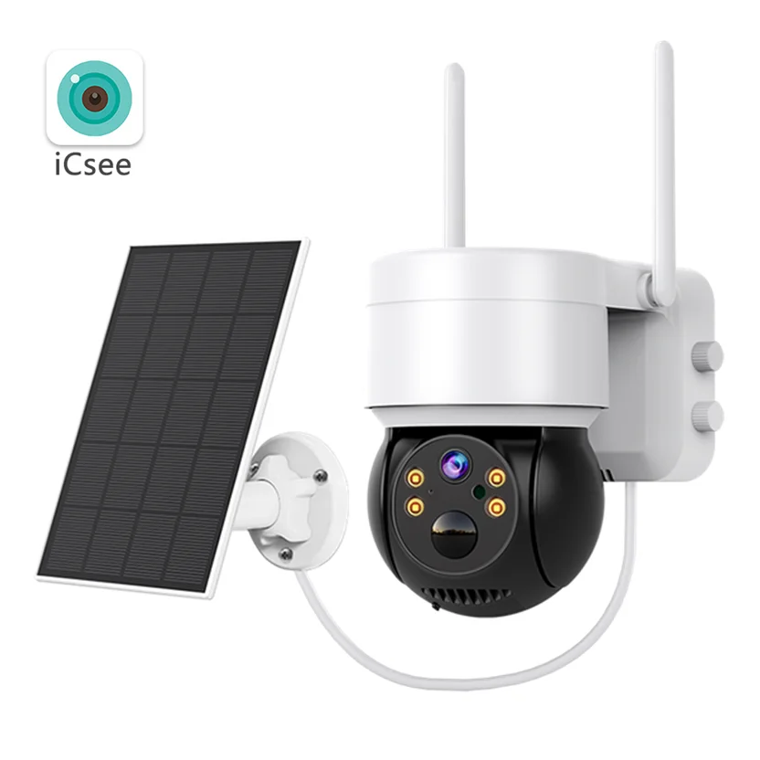 ICSEE Солнечная камера WiFi 1080P PIR Обнаружение человека 2MP Наружная с батареей на солнечной панели Камера видеонаблюдения