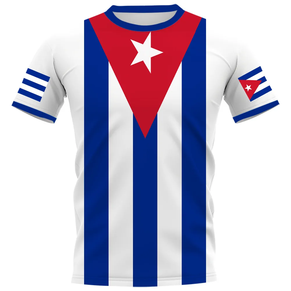 Футболка с кубинским флагом, модные футболки с 3D принтом и коротким рукавом, повседневная спортивная одежда, Летние топы, Мужская и женская одежда