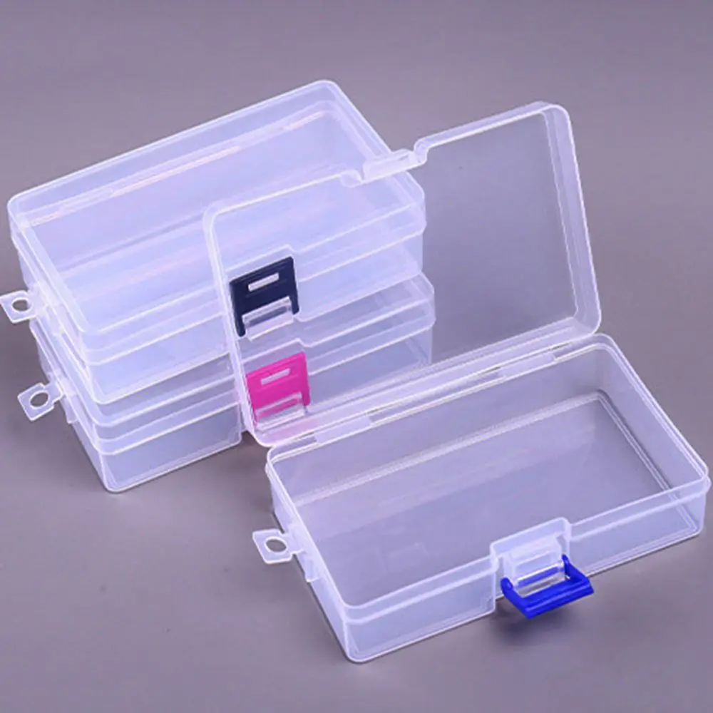 Пластиковая Прозрачная Маленькая Квадратная коробка для хранения ювелирных изделий, пилюль из бисера для рукоделия, домашнего хранения