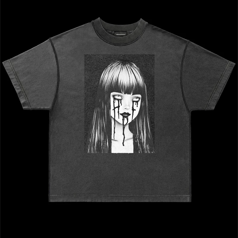 23SS Высококачественная Новая футболка Arnodefrance с персонажем манги Аватаром, мужские и женские свободные винтажные футболки, футболки в готическом стиле
