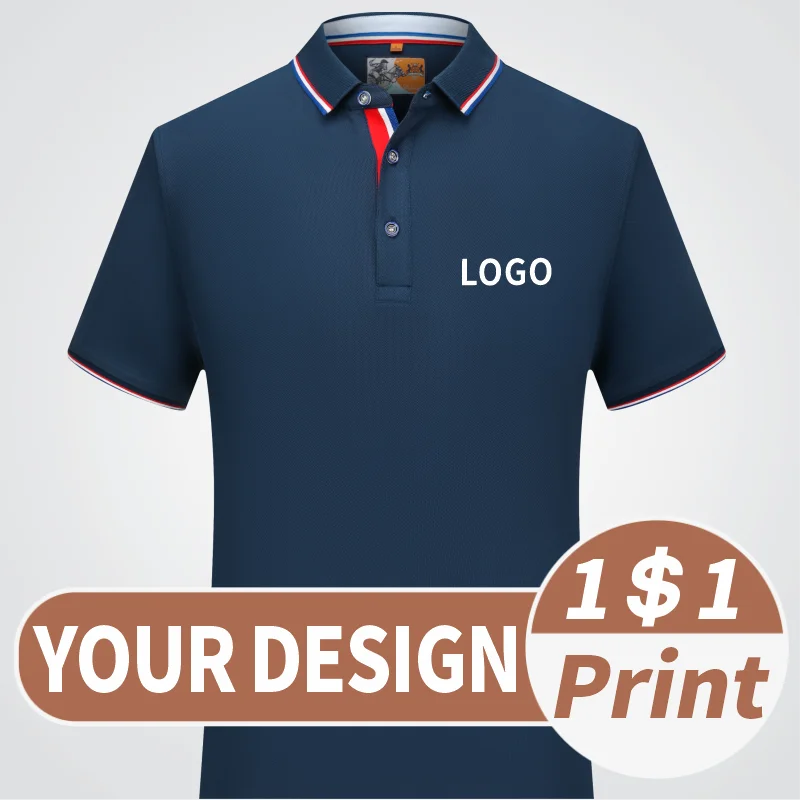 Летняя рекламная рубашка, дизайнерская рубашка-поло с фирменной вышивкой на лацкане, Индивидуальный логотип для модных топов, Корпоративная группа DIY