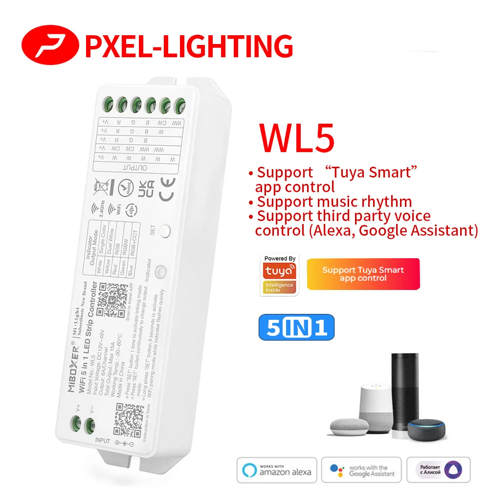 Milight WL5 WIFI Светодиодный Контроллер для RGB RGBW CCT Одноцветная светодиодная лента Amazon Alexa Voice phone App Remote Control