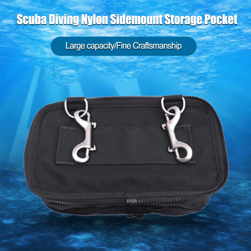Мини-сумка для подводного плавания с нейлоновым боковым креплением, крючок из нержавеющей стали, Маленький чехол для водных видов спорта на спине под водой